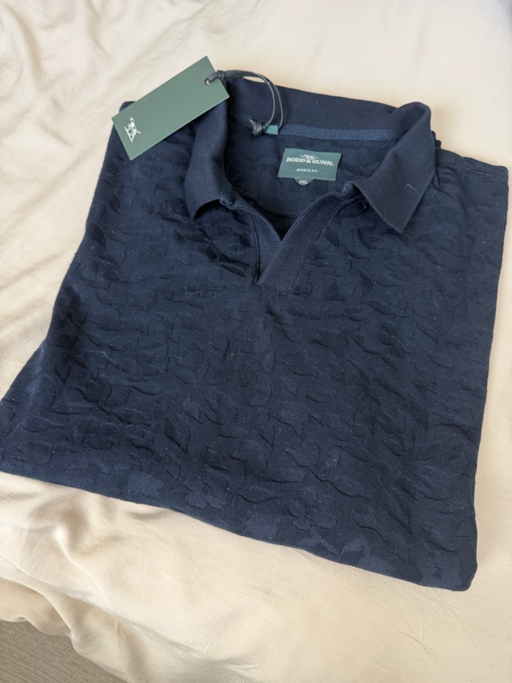 Rodd & Gunn Navy Jacquard Polo Shirt - Picture 4 of 4